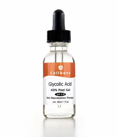 Glycolic Acid 40% Peel Gel in a clear bottle